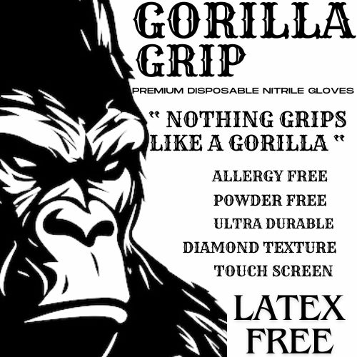 Gorilla Grip - Premium Disposable Nitrile Gloves (50 Pack)